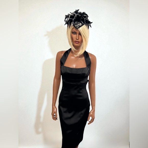 Karen Millen Halter Midi Dress Origami Bow 38 6 - Picture 11 of 14